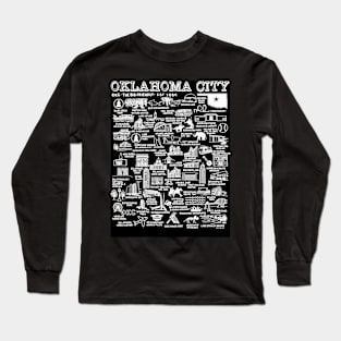 Oklahoma City Map Art Long Sleeve T-Shirt